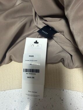 Rhude Cream Lambskin Bomber Jacket